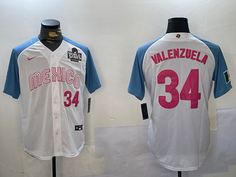 Men Los Angeles Dodgers #34 Valenzuela White Game 2024 Nike MLB Jersey style 10294->women mlb jersey->Women Jersey